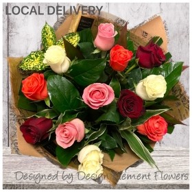 Luxury Pink,Orange,Red,White Rose Hand tied